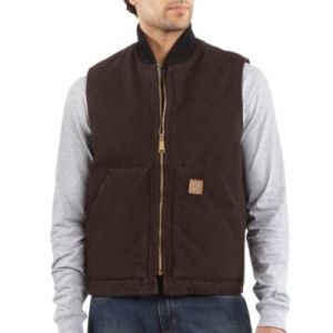 Carhartt Men's Sandstone Vest Arctic-Quilt Lined - Dark Brown