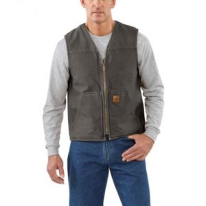 Carhartt Sandstone Rugged Vest/Sherpa Lined - Gravel