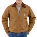 Carhartt Men's Duck Detroit Jacket/Blanket Lined Brown J001 BRN