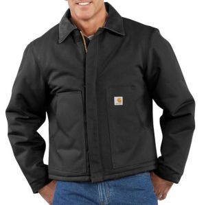 Carhartt Men's Duck Traditional Jacket/Arctic Quilt Lined Black J002 BLK