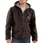 Carhartt Men's Sandstone Sierra Jacket/Sherpa Lined - Dark Brown