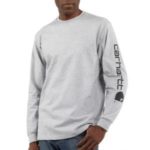 Carhartt Long-Sleeve Graphic Logo T-Shirt Heather Grey K231 HGY