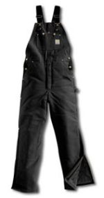 Carhartt Men's Duck Bib Overall Arctic Quilt Lined Black R03 BLK