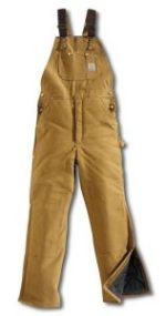 Carhartt Men's Duck Bib Overall Arctic Quilt Lined Brown R03 BRN