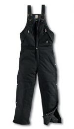 Carhartt Men's Extremes Zip-To-Waist Biberall / Arctic Quilt Lined Black R33 BLK