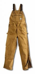 Carhartt Duck Zip-To-Thigh Bib Overall / Unlined Brown R37 BRN