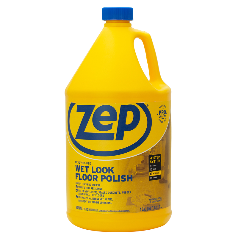 Zep Wet Look Floor Polish Liquid 1 gallon (Case of 4)