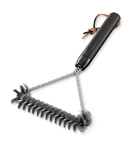 Weber 12-Inch 3-Sided Grill Brush, Black 6494