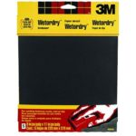 3M Wet Or Dry Sandpaper, Very Fine 220 Grit, 9-In by 11-In, 5-Sheets