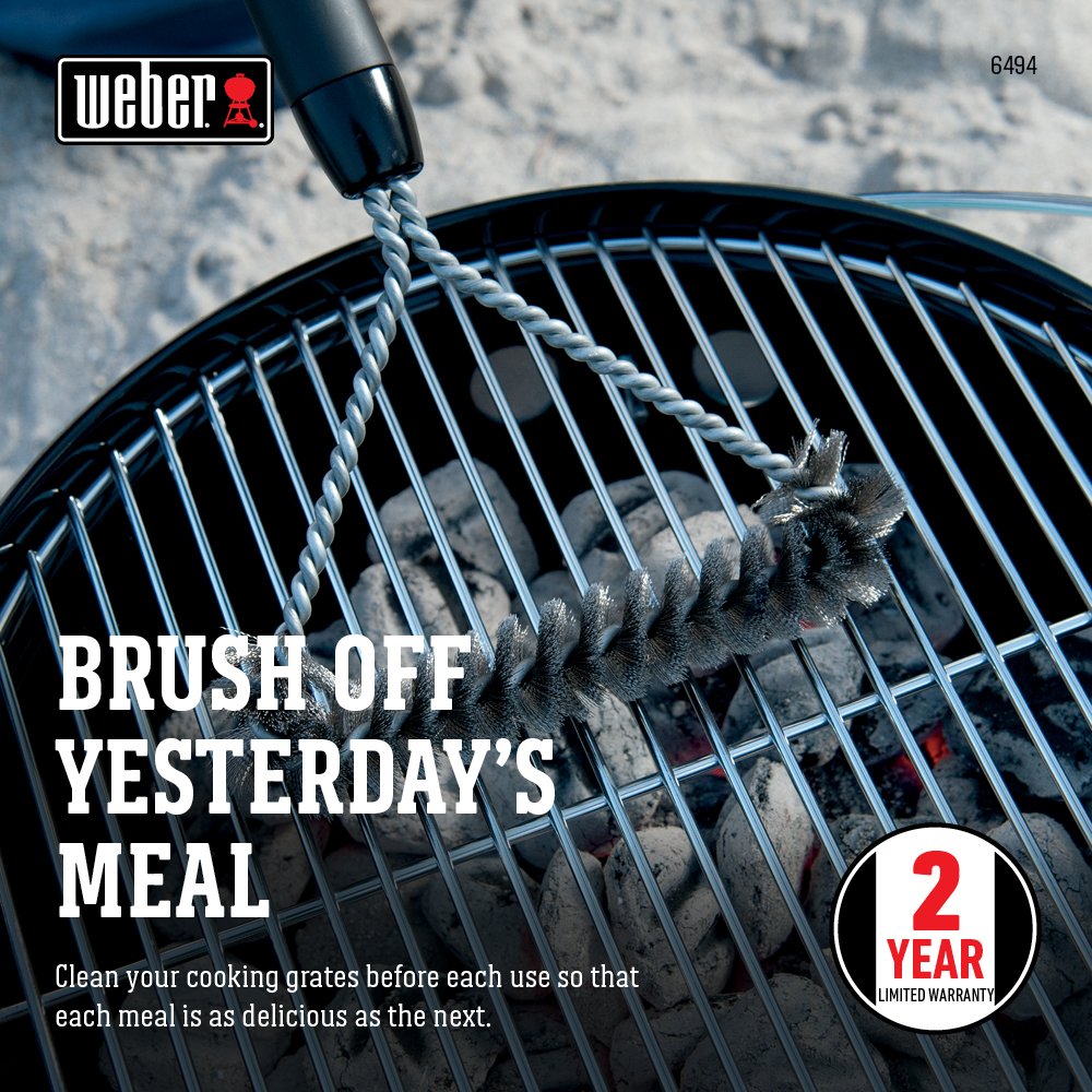 Weber 12-Inch 3-Sided Grill Brush, Black 6494 - Image 2