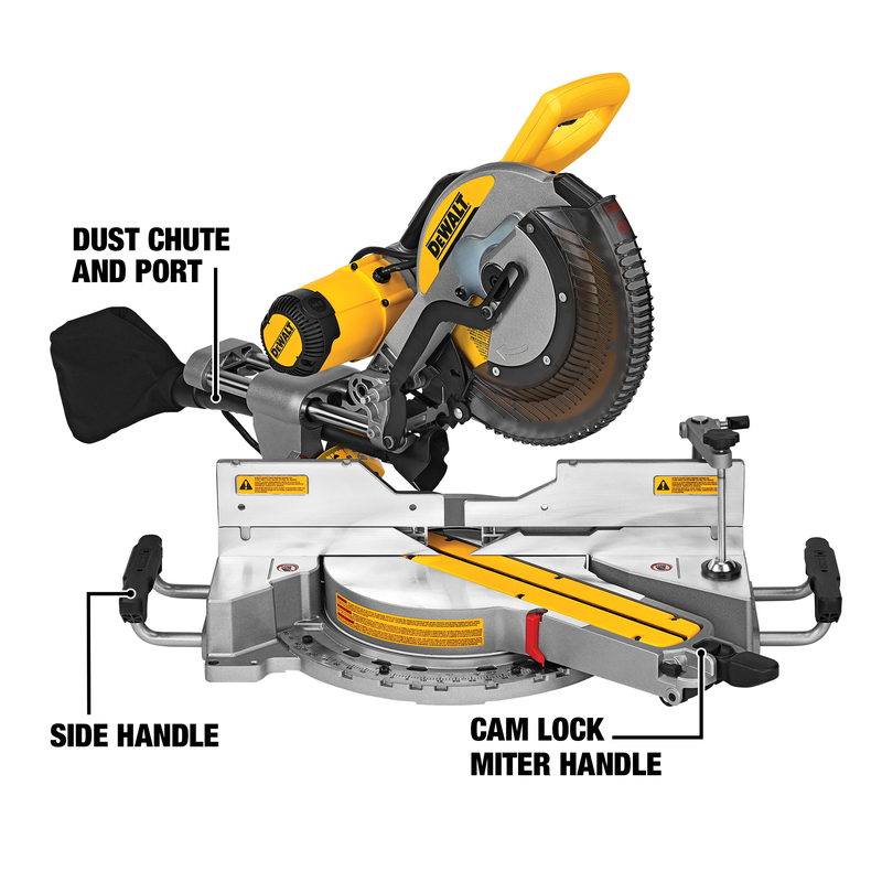 DeWalt 12 in. Corded Dual-Bevel Sliding Compound Miter Saw Bare Tool 120 V 15 amps 3800 rpm DWS779 - Image 2