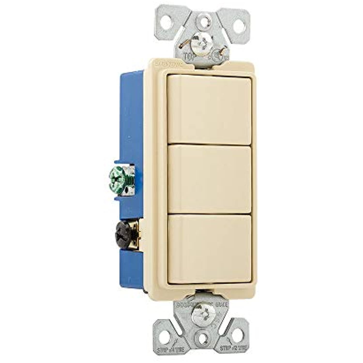 Eaton 7729V-SP 15-Amp 3-Way 120-Volt Decorator Heavy Duty Grade Three Single-Pole Combination Switches, Ivory - Image 3