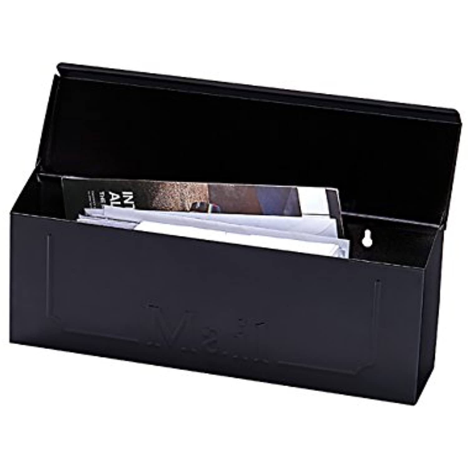 Gibraltar Mailboxes Townhouse Classic Galvanized Steel Wall Mount Black Mailbox - Image 2