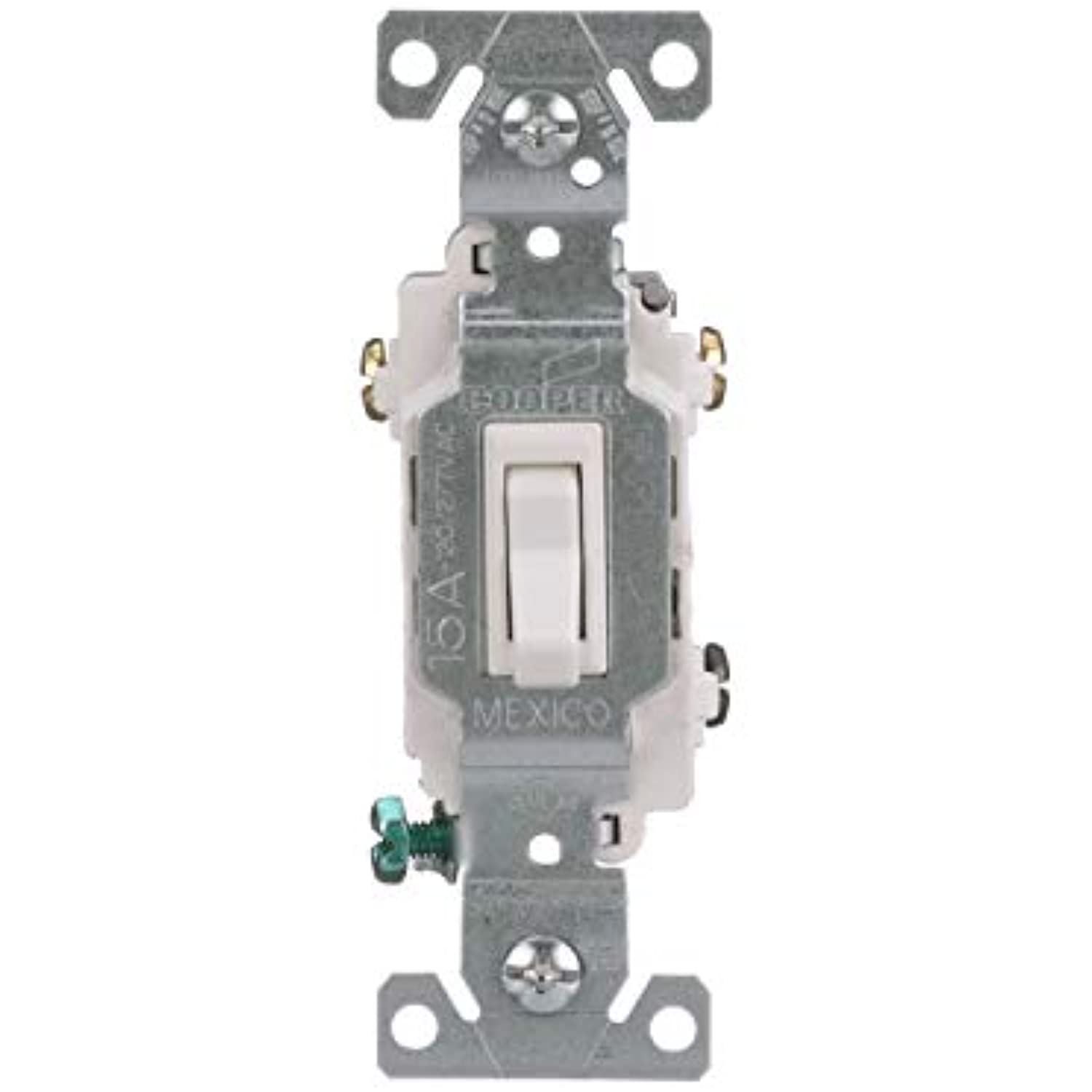 EATON Wiring CSB115STW-SP-L 15-Amp, 120/277-Volt/AC Commercial Specification Grade Single Pole AC Toggle Switch, White