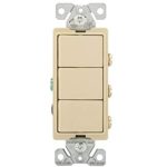 Eaton 7729V-SP 15-Amp 3-Way 120-Volt Decorator Heavy Duty Grade Three Single-Pole Combination Switches, Ivory