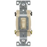 EATON Wiring 1242-7V-BOX 15-Amp, 120-Volt Standard Grade 4-Way Framed Toggle AC Quiet Switch, Ivory