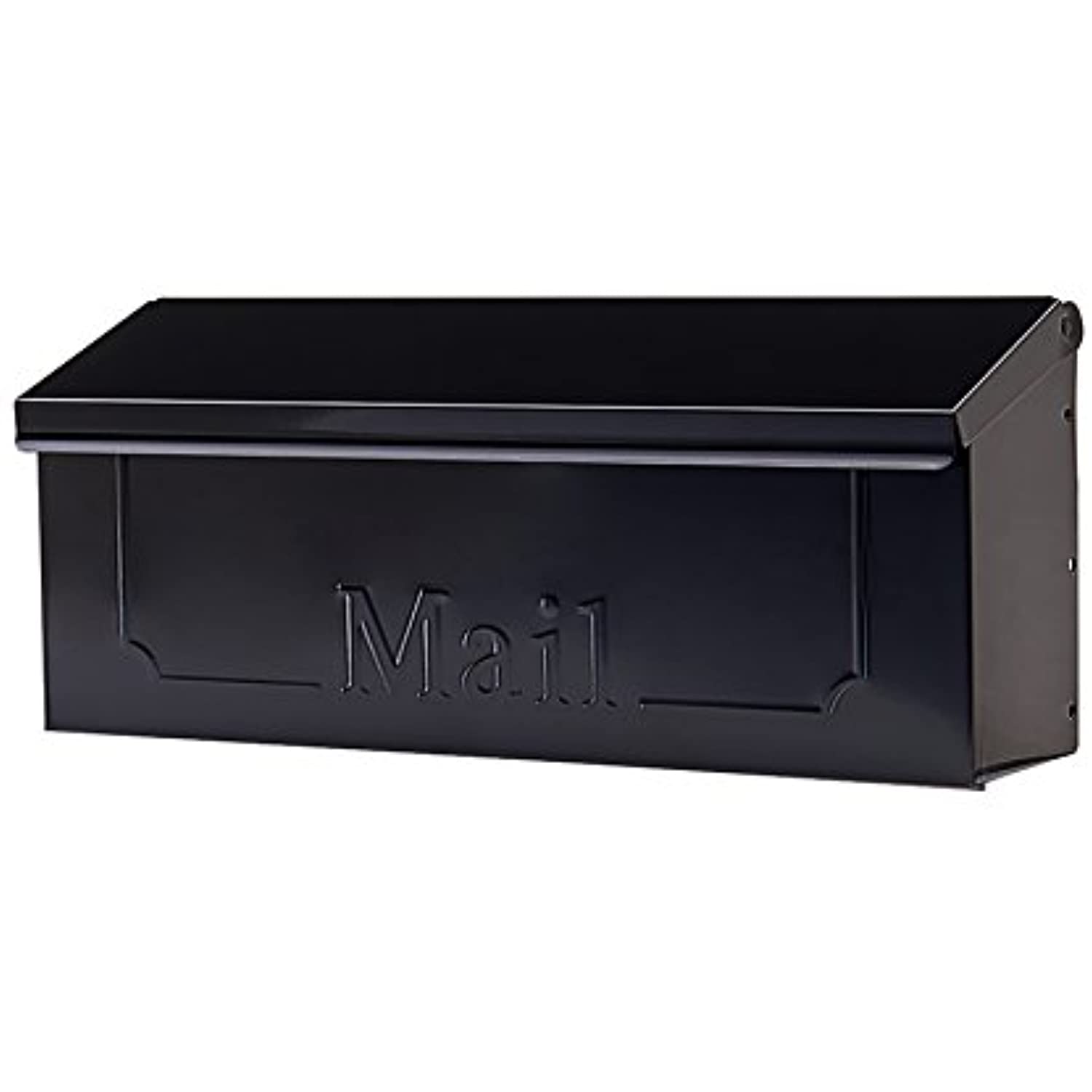 Gibraltar Mailboxes Townhouse Classic Galvanized Steel Wall Mount Black Mailbox