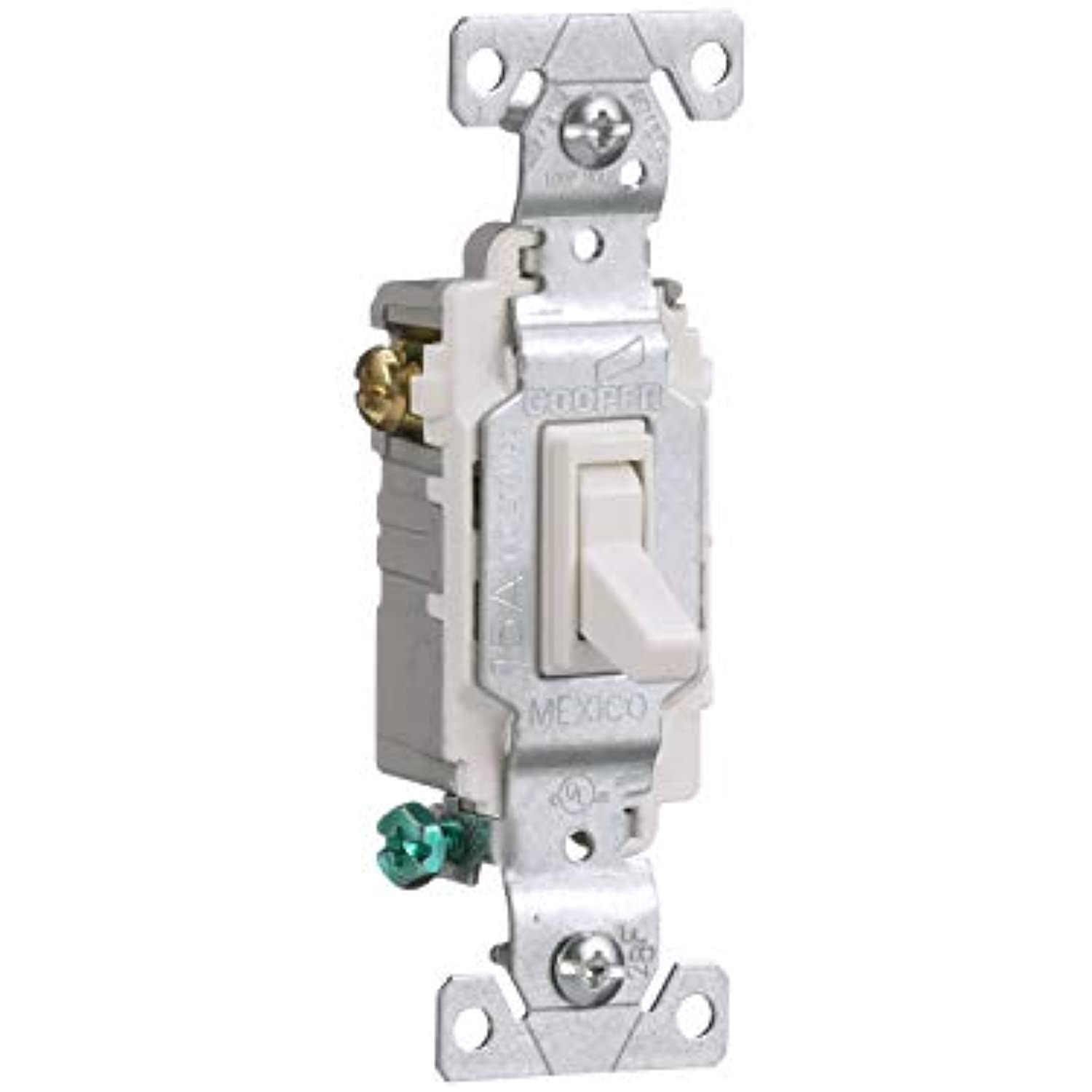 EATON Wiring CSB115STW-SP-L 15-Amp, 120/277-Volt/AC Commercial Specification Grade Single Pole AC Toggle Switch, White - Image 6
