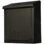 Gibraltar Mailboxes Townhouse Classic Galvanized Steel Wall Mount Black Mailbox THVKB0001