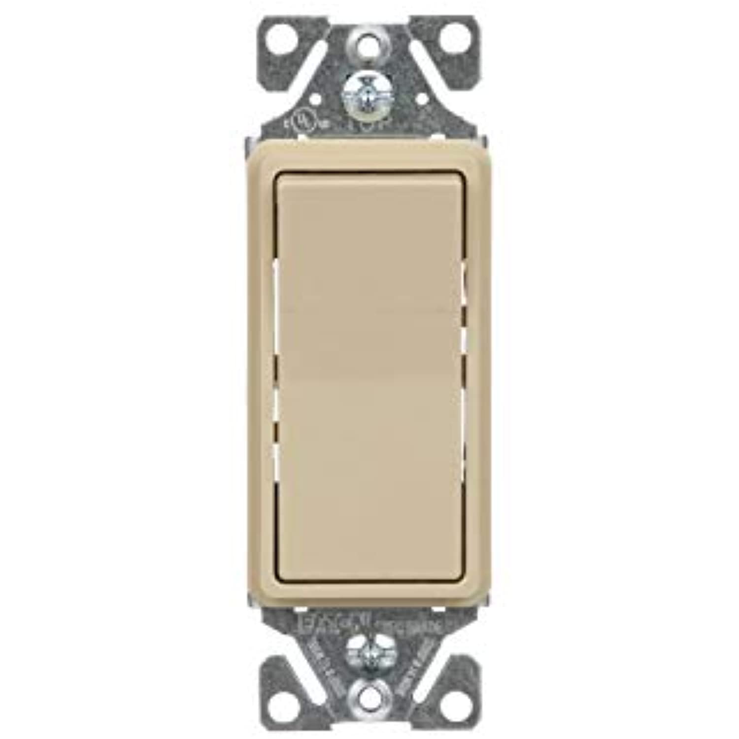 EATON 7501V-BOX 7500-Box Decorative Standard Rocker Switch, 120/277 Vac, 15 A, 1 Pole, Ivory
