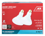 Ace 65 W BR30 Spotlight Incandescent Light Bulb Medium Base (E26) Soft White 2 pk 037285148