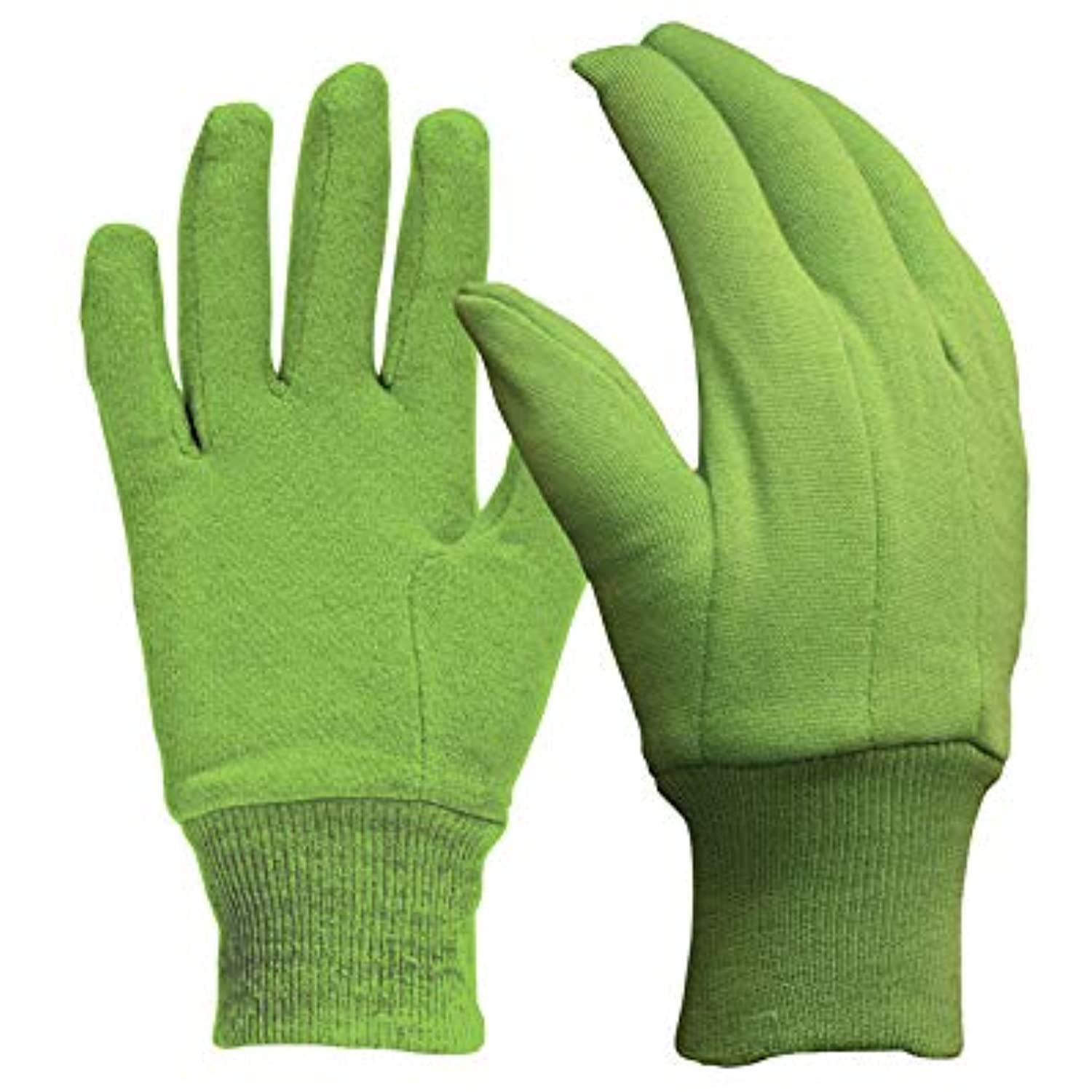 Digz Jersey Cotton Garden Green Gardening Gloves Medium 77352-26 (Pack of 6)