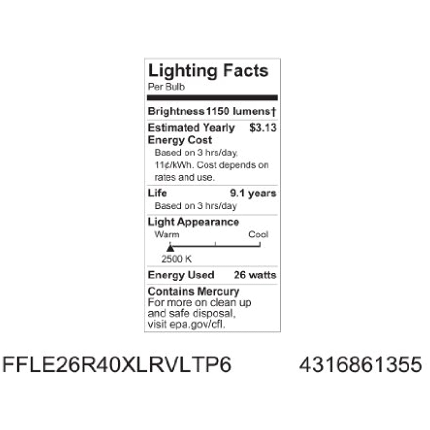 GE Lighting 61355 Reveal CFL 26-Watt (100-watt replacement) 1150-Lumen R40 Floodlight Bulb with Medium Base, 1-Pack - Image 3