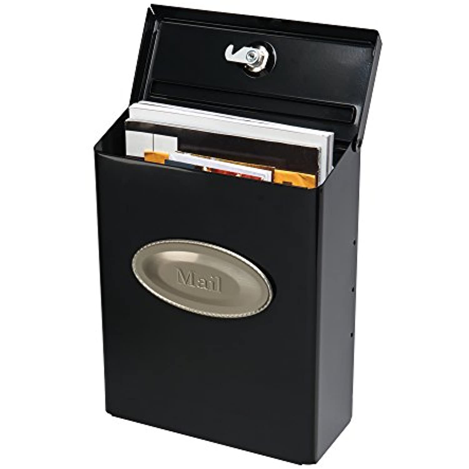 Gibraltar Mailboxes Designer Classic Galvanized Steel Wall Mount Black Mailbox DVK00000 - Image 3