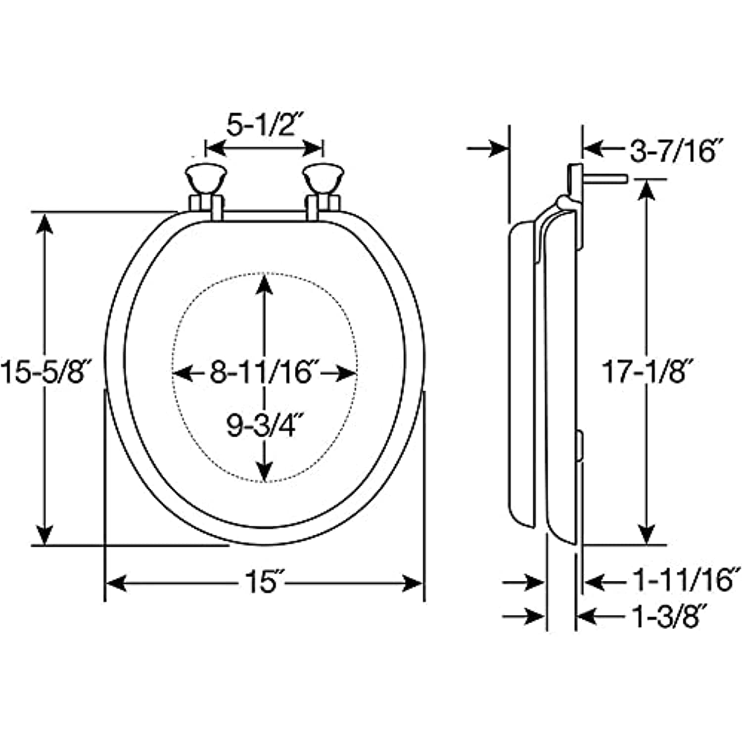 Bemis Round Black Soft Toilet Seat 15EC 047 - Image 5