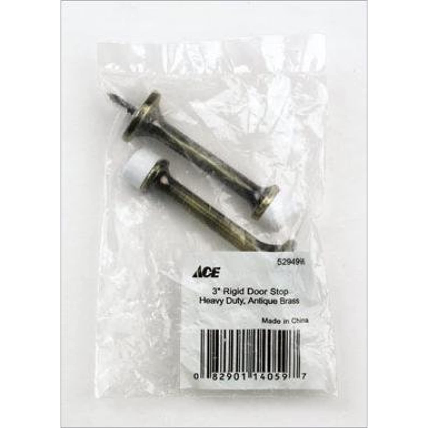 Ace 3 in. H Metal Antique Brass Gold Rigid Door Stop Mounts to door and wall 01-3028-265 15-Pack