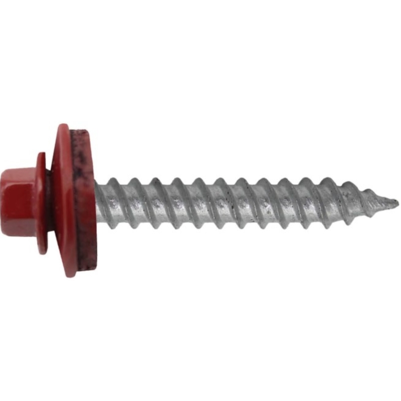 Grip-Rite Pro-Twist No. 9 Sizes S X 1-1/2 in. L Hex Hex Head Sheet Metal Screws 1 lb Red NHWNW91121RED