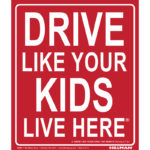 Hillman English Red Children At Play Sign 19 inch H X 24 inch W 840051 (Pack of 6)