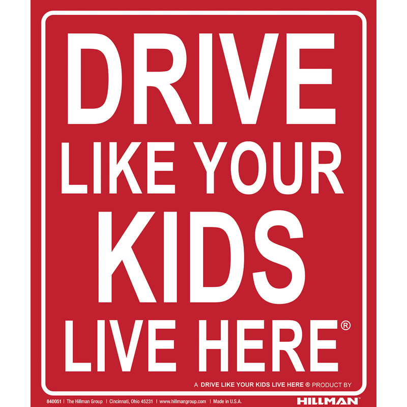 Hillman English Red Children At Play Sign 19 inch H X 24 inch W 840051 (Pack of 6)