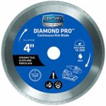 Century Drill & Tool 4 in. D X 5/8 and 7/8 S Diamond Continuous Rim Diamond Saw Blade 75456
