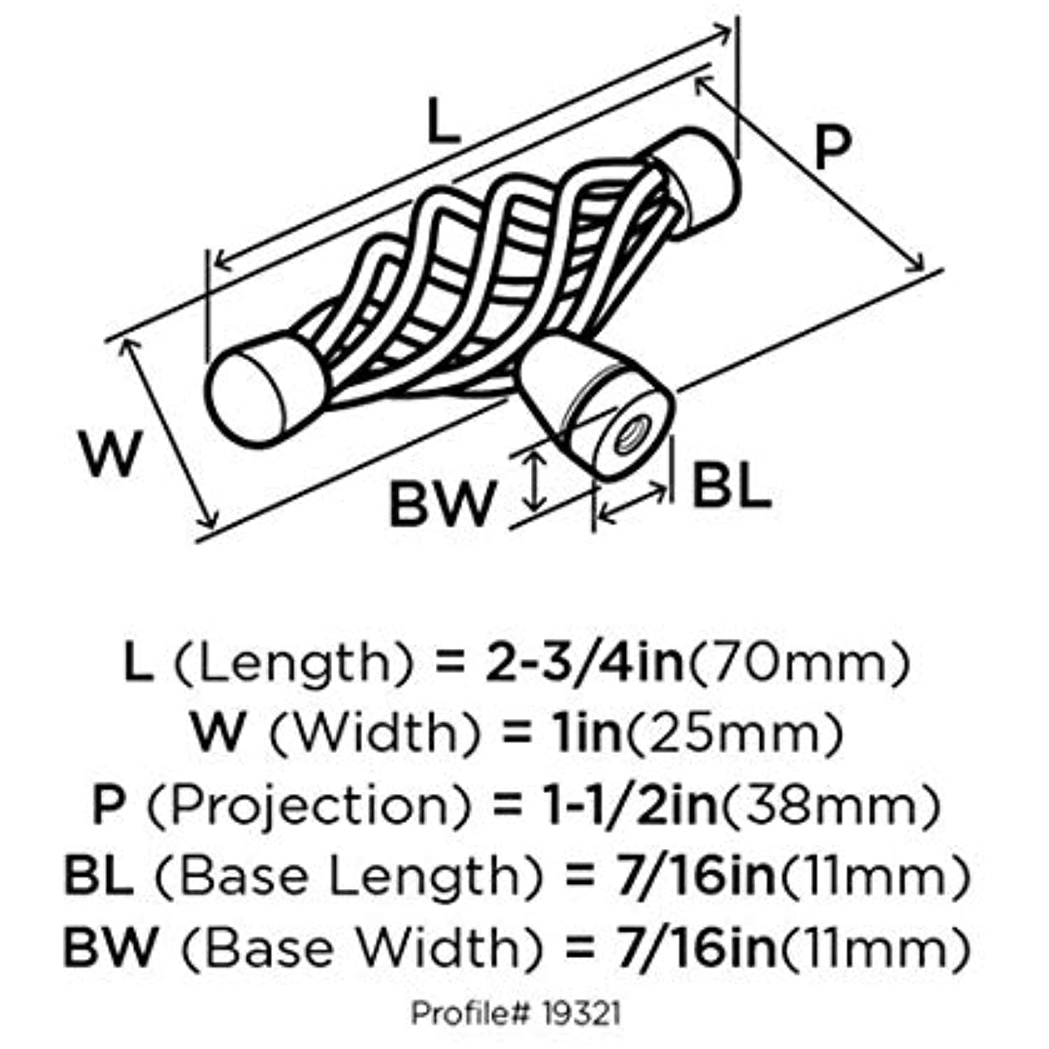 Amerock Village Classics T Cabinet Knob 2-3/4 in. D 1-1/2 in. Weathered Nickel 1 pk BP19321WN - Image 7