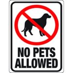 Hy-Ko Plastic Sign White 9" X 12" No Pets Allowed Polystyrene 20616