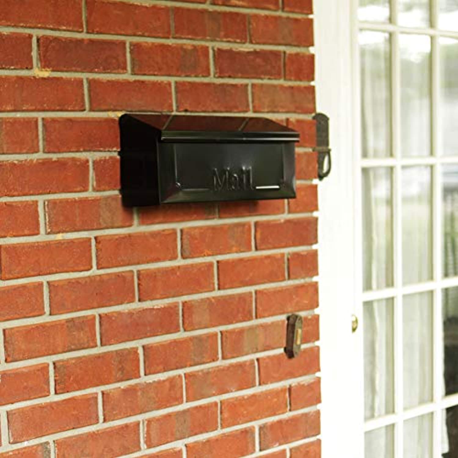 Gibraltar Mailboxes Townhouse Classic Galvanized Steel Wall Mount Black Mailbox - Image 4