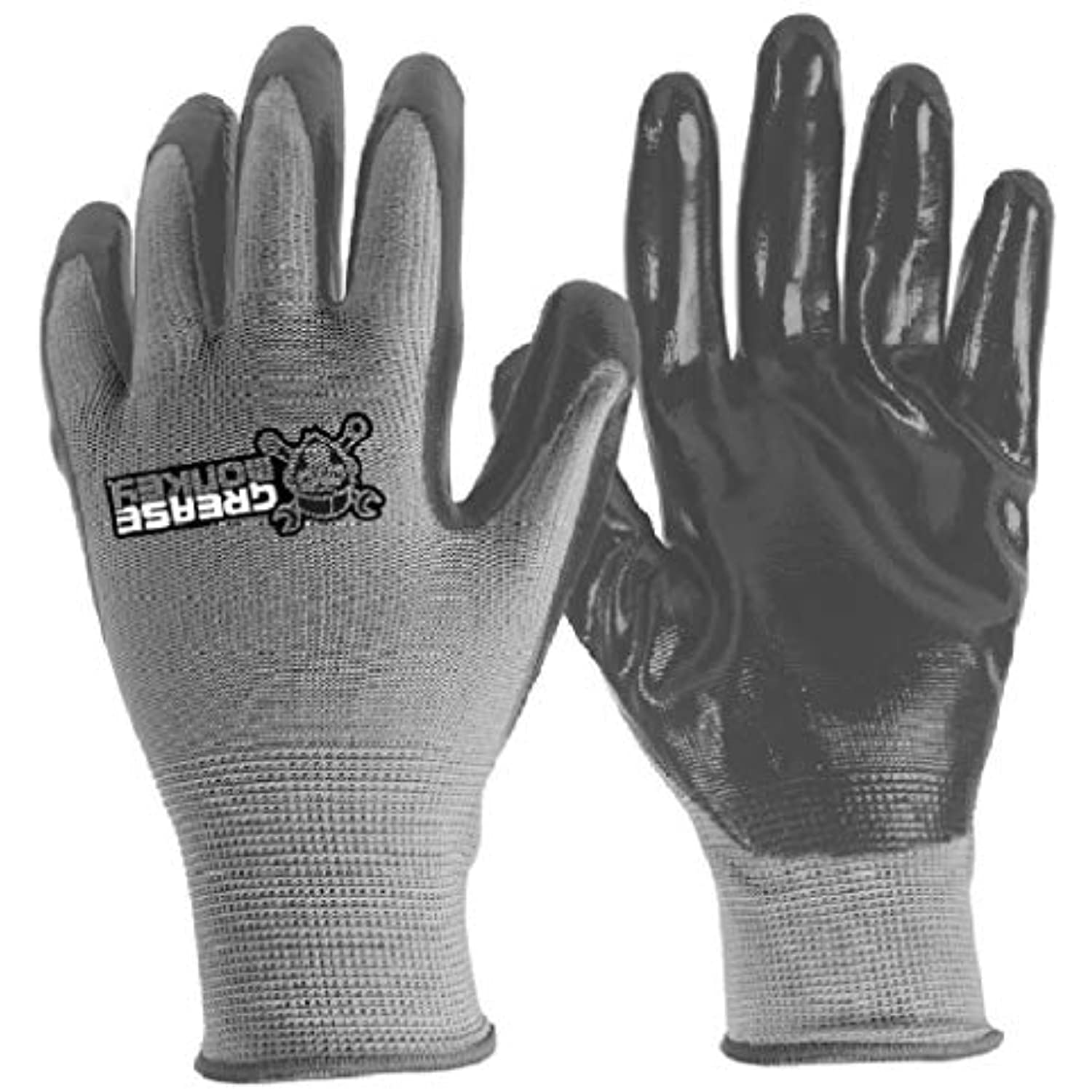 Grease Monkey XL Nitrile Waterproof Gray Dipped Gloves 25528-26