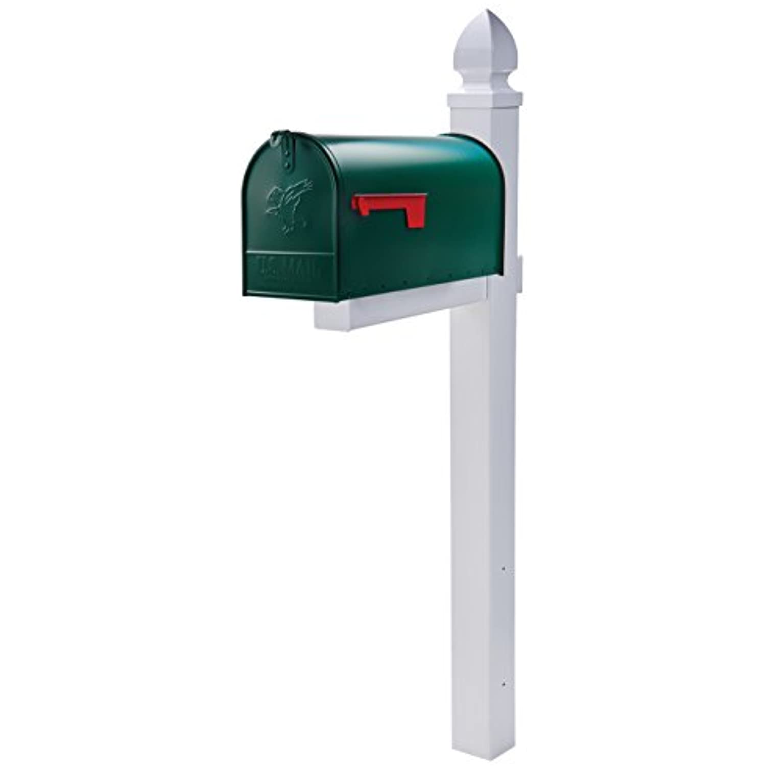 Gibraltar Mailboxes Elite Classic Galvanized Steel Post Mount Green Mailbox - Image 3