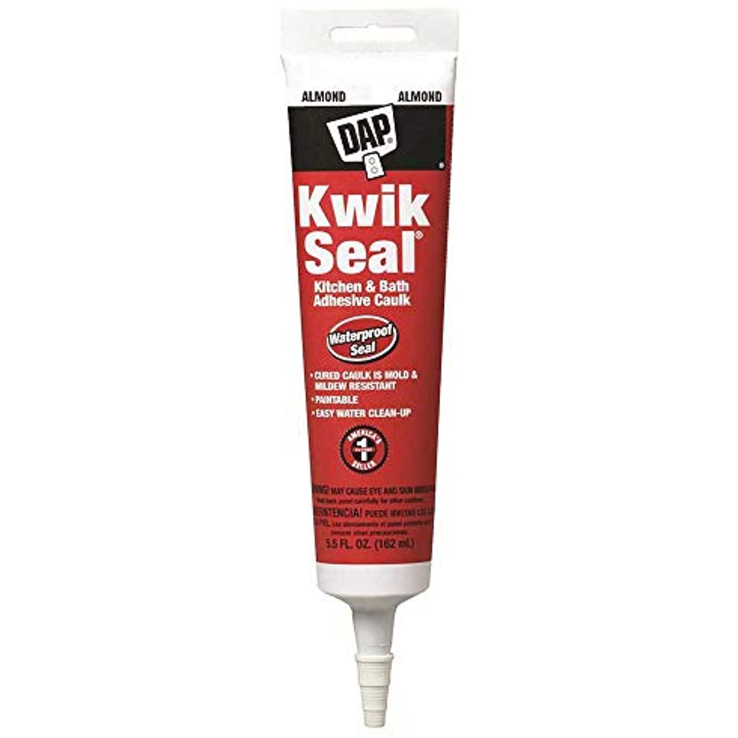 DAP Kwik Seal Almond Acrylic Latex Kitchen and Bath Adhesive Caulk 5.5 oz - Image 2
