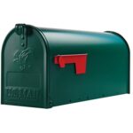 Gibraltar Mailboxes Elite Classic Galvanized Steel Post Mount Green Mailbox