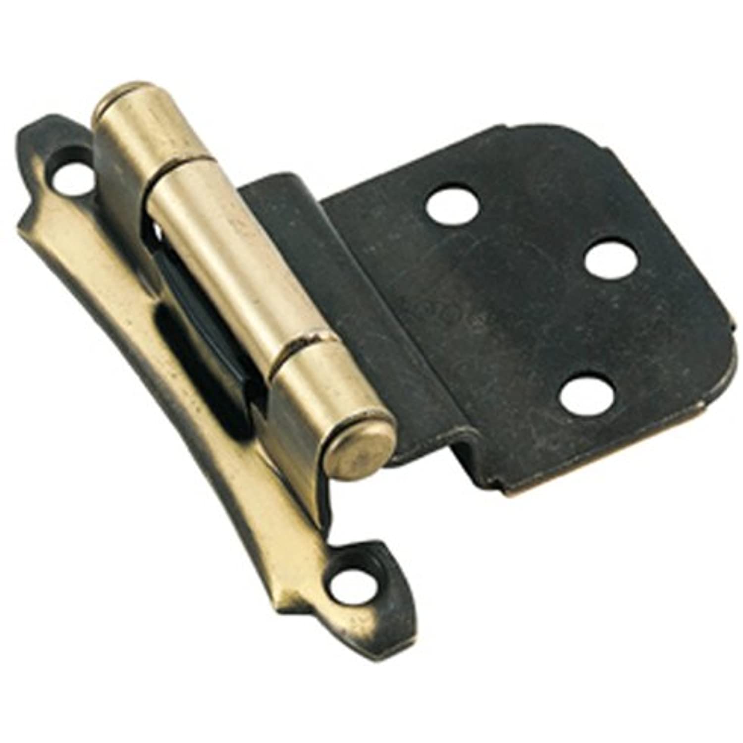 Amerock 2-1/8 in. W X 2-3/4 in. L Antique Brass Steel Self-Closing Hinge 2 pk