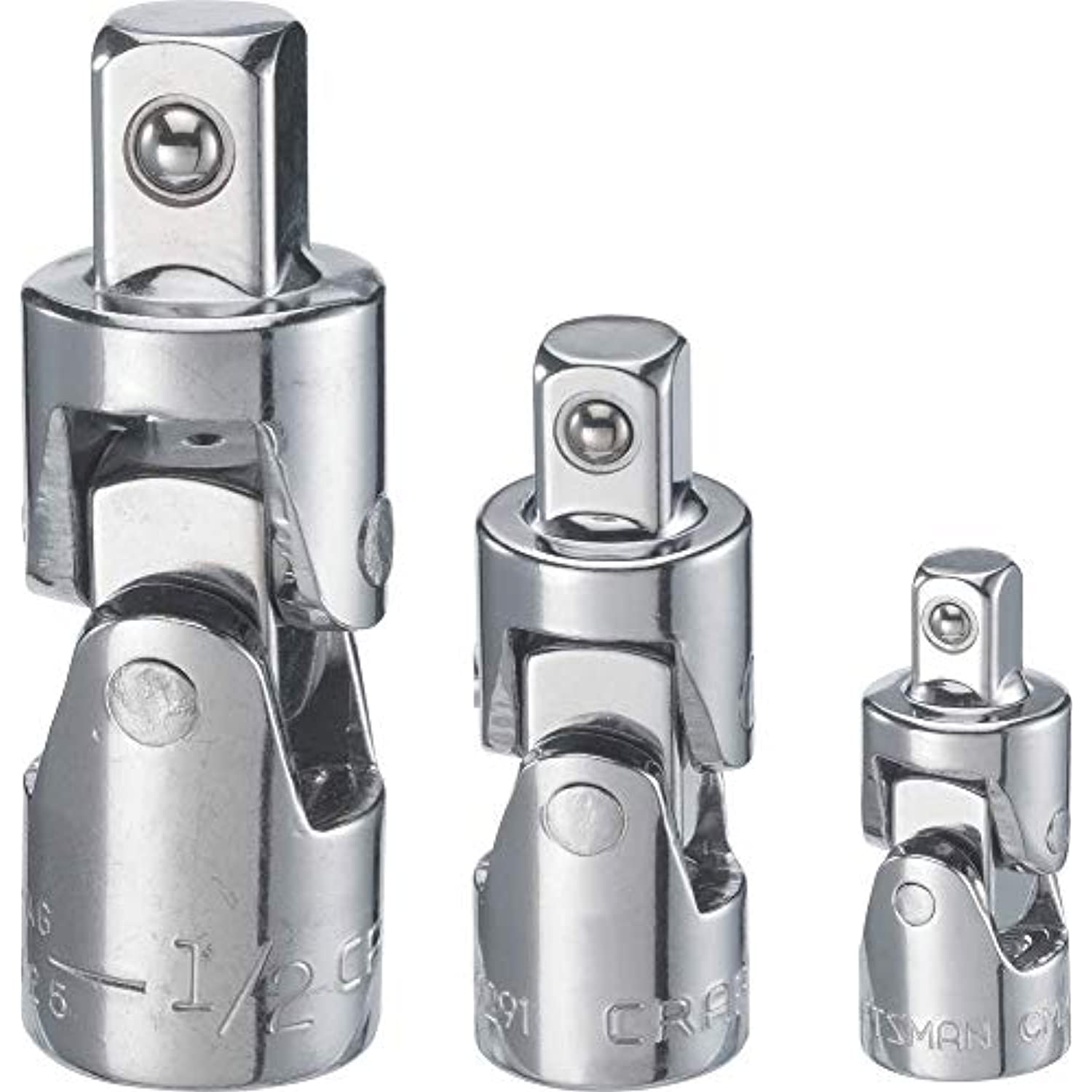 Craftsman 1/4, 3/8 and 1/2 in. drive Universal Joint Set 3-piece - Image 2