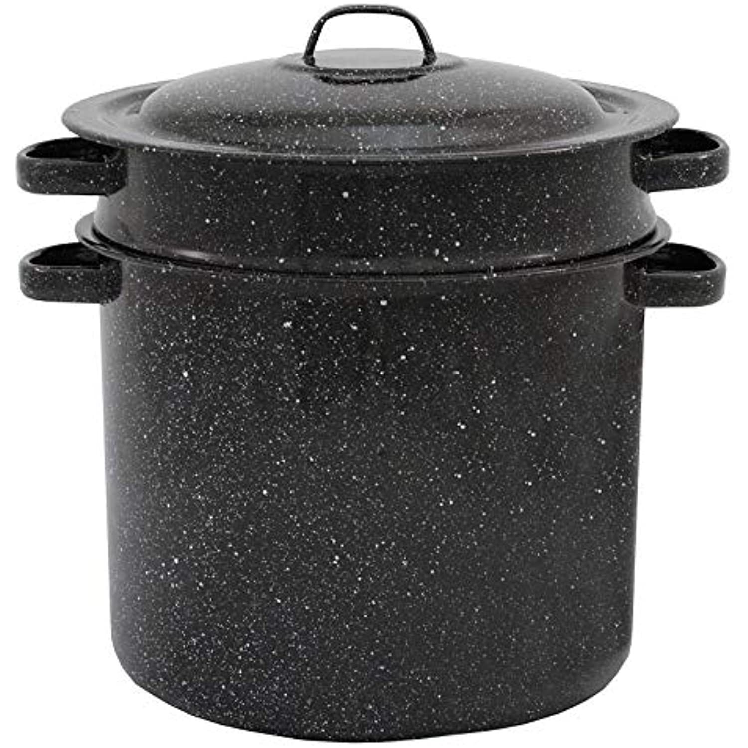 Columbian Home Granite Ware Ceramic Over Steel Blancher 7.5 qt Black