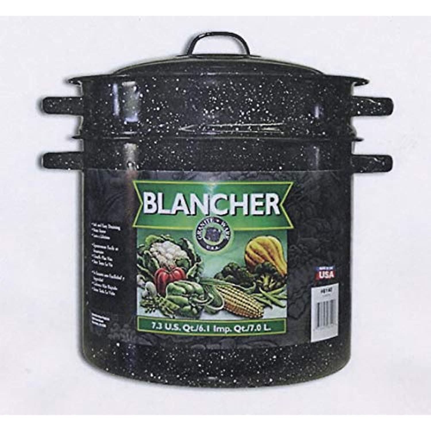 Columbian Home Granite Ware Ceramic Over Steel Blancher 7.5 qt Black - Image 2