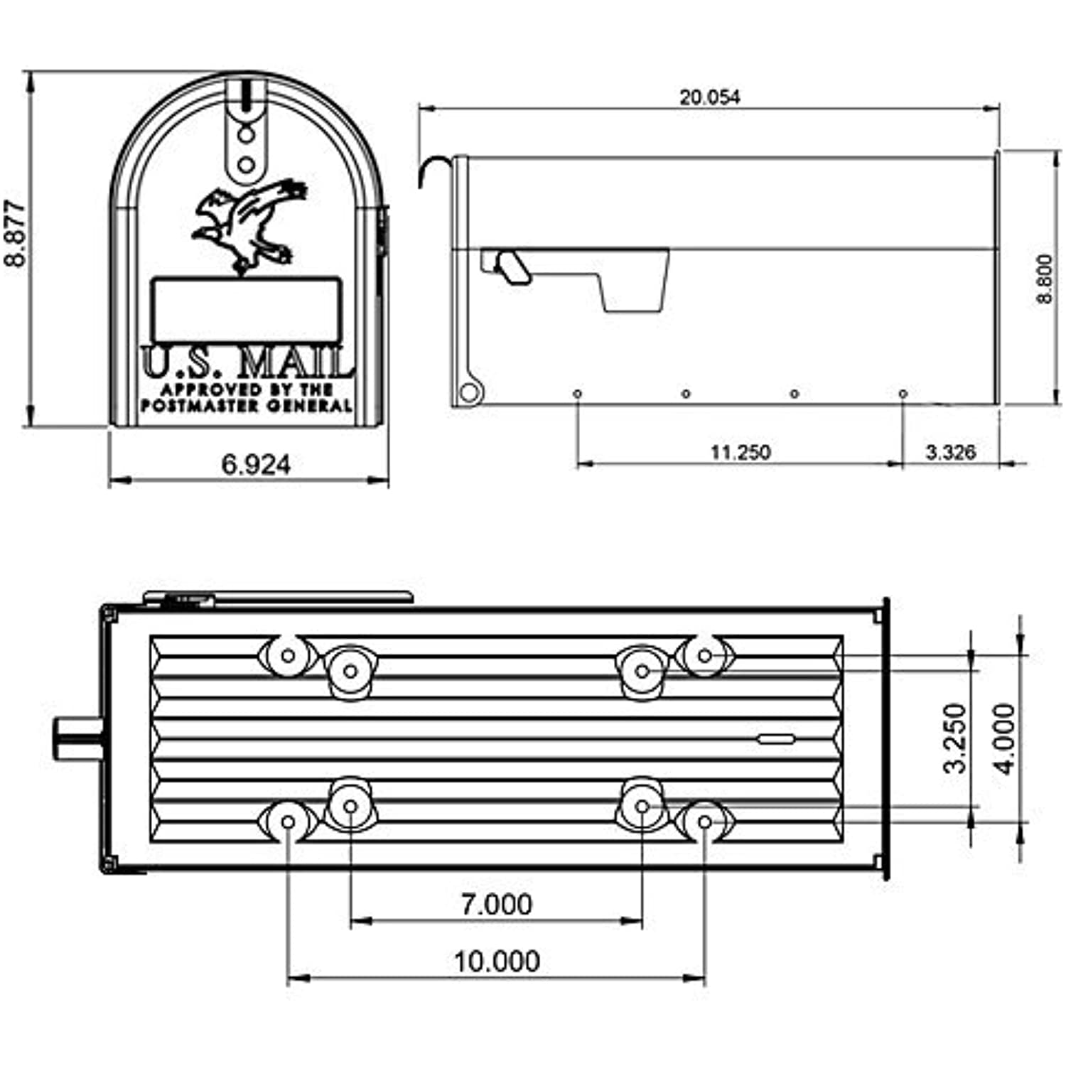 Gibraltar Mailboxes Elite Classic Galvanized Steel Post Mount Green Mailbox - Image 5