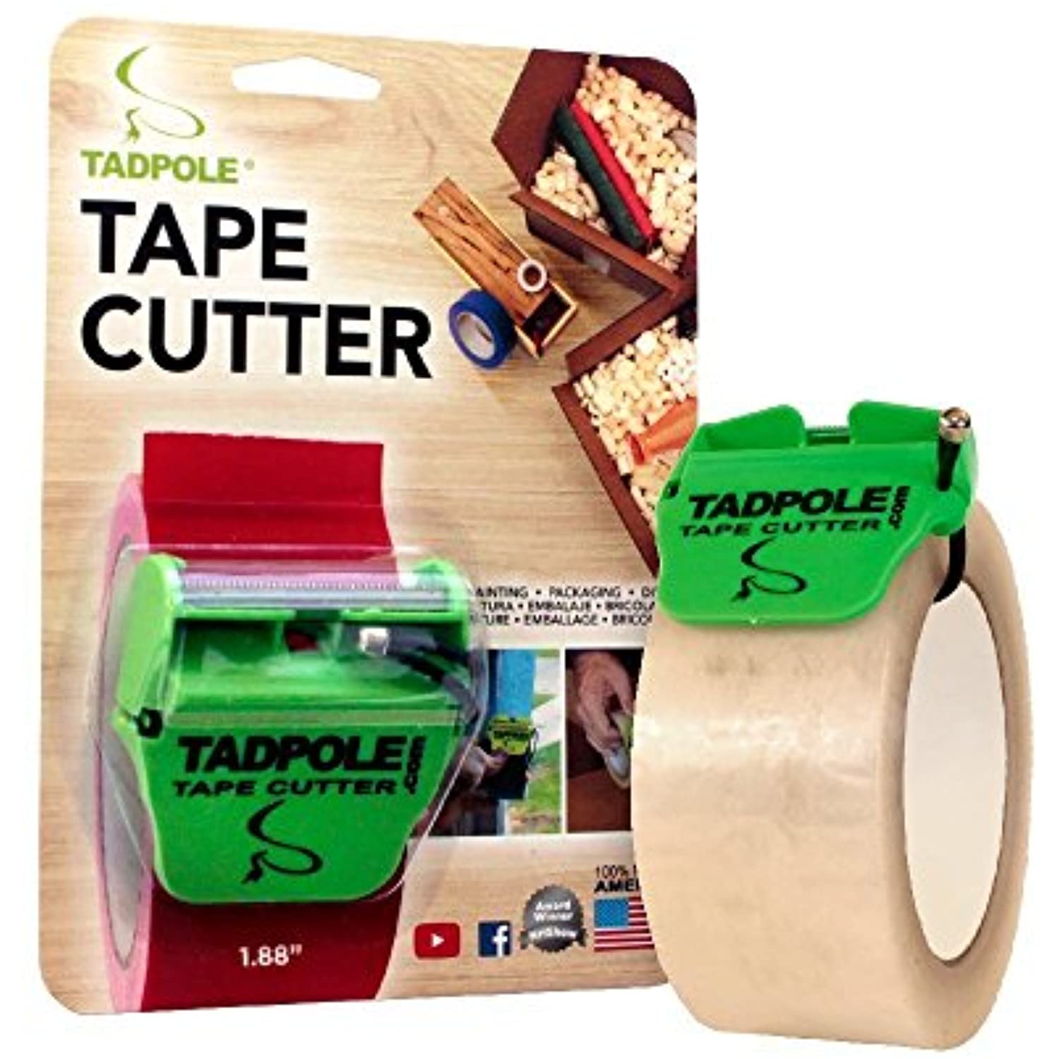 Tadpole 2 in. W X 2 inch L Tape Cutter Green