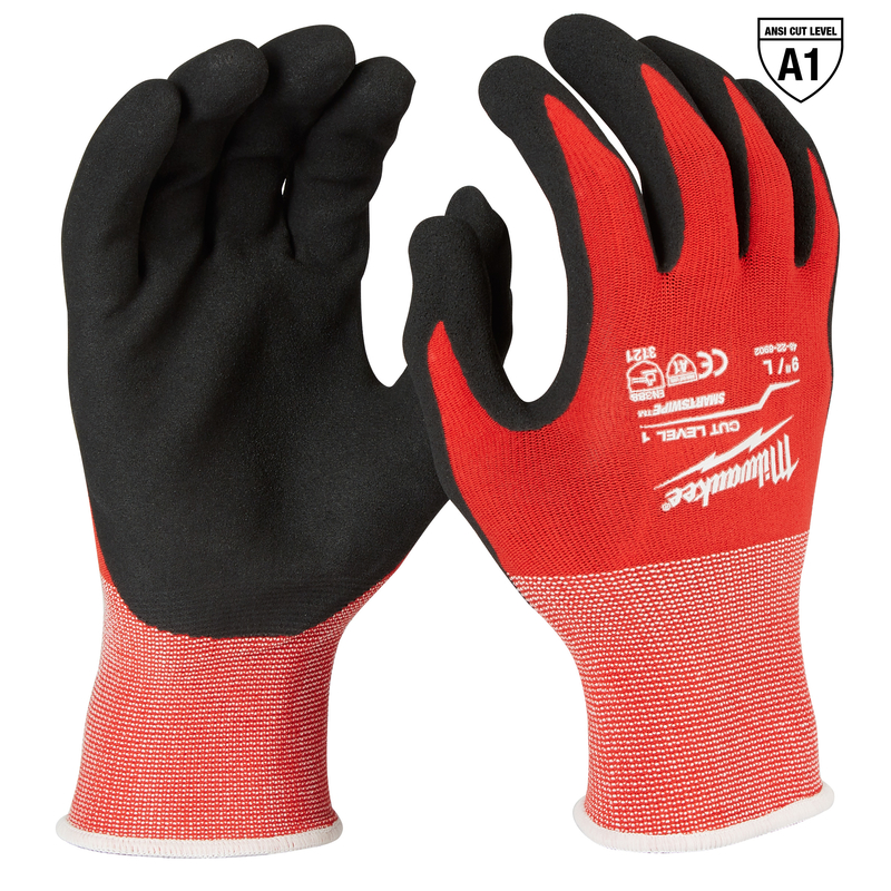 Milwaukee Cut 1 Cut Resistant Gloves Black/Red Large