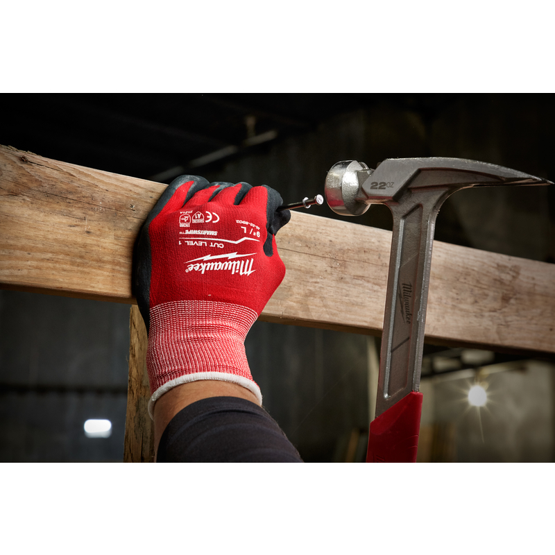 Milwaukee Cut 1 Cut Resistant Gloves Black/Red Large - Image 2